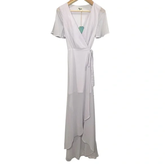 Show me your mumu NWT Sophia wrap dress in soft lavender size small - Picture 3 of 7